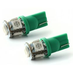 2 x t10 W5W 24v - 5 smd LED green