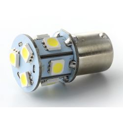 Ampoule 8 LED SMD - R5W / P21W / BA15S - Blanc LED - 1156 - 12V - Lampe de signalisation