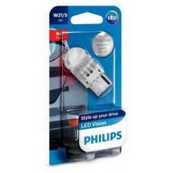 1x W21/5W PHILIPS LED VISION RED 12835REDB1